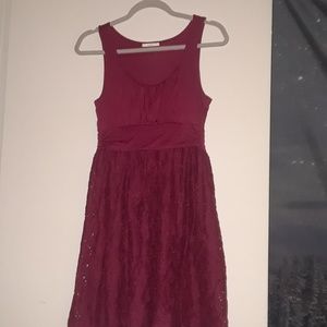 Raspberry color sleeveless dress